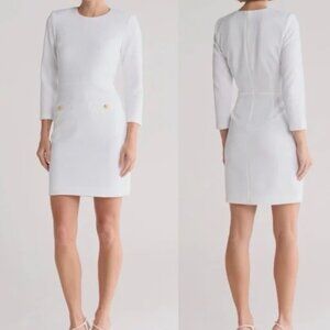 Veronica Beard White Mini Channing Dress, SIZE 8 NEW